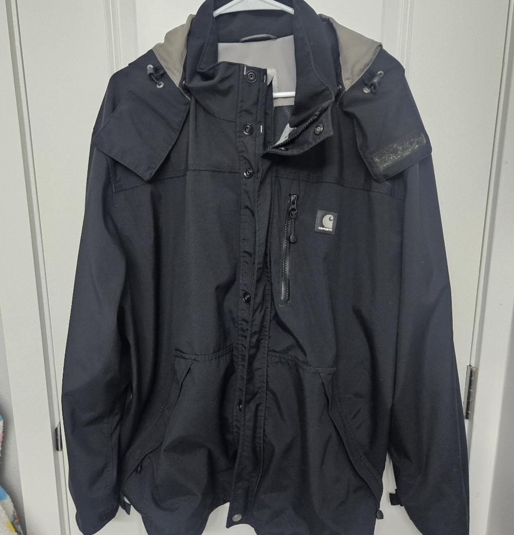Men’s Carhartt Heavyweight rain jacket XL removable Hood